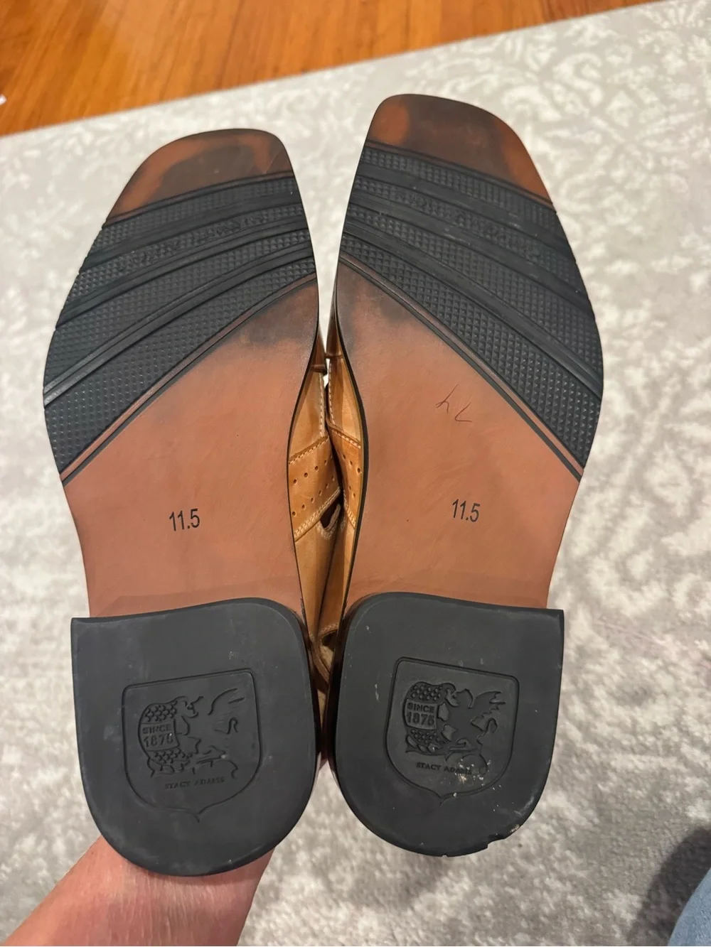 STACY ADAMS Brown Closed Toe Slingback Leather Sandals Shoes Men US 11.5 M
